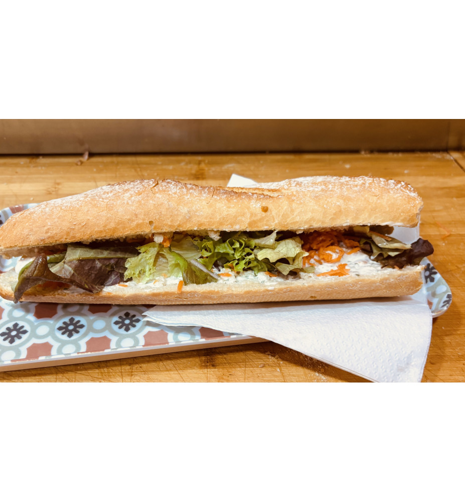 Sandwich Scampi à l'ail Crudités